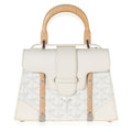 White Goyardine Canvas Structure Mini Saigon Top Handle