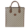 Beige Ebony GG Supreme Canvas Small Retro Interlocking Tote