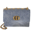 Blue Denim Lambskin Macrocannage Miss Caro Mini Bag