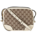 Cream Dollar Calfskin Beige GG Canvas Bree Mini Messenger Bag