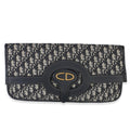 Navy Oblique Canvas Fold Over Clutch