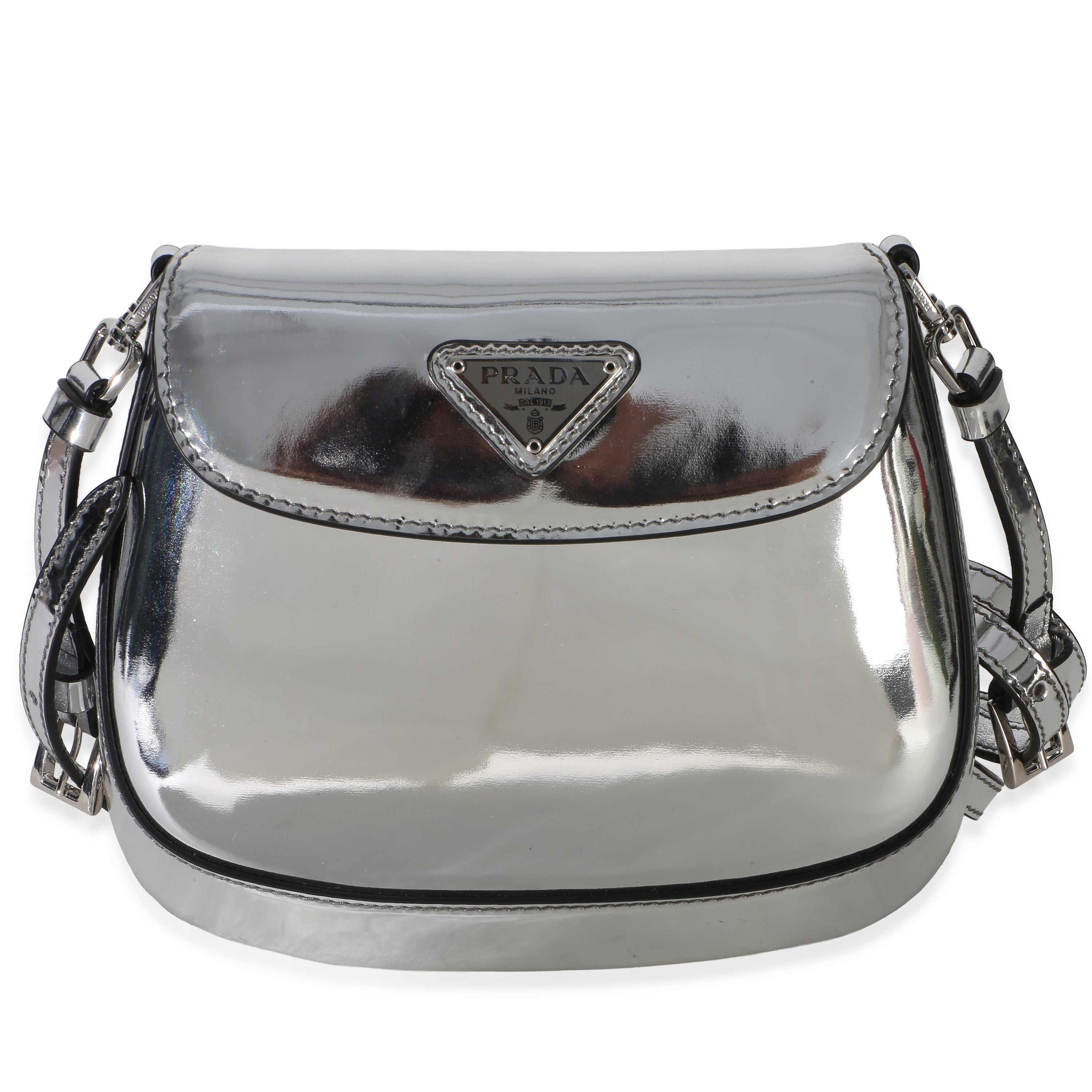 Argento Spazzolato Mini Cleo Flap Bag
