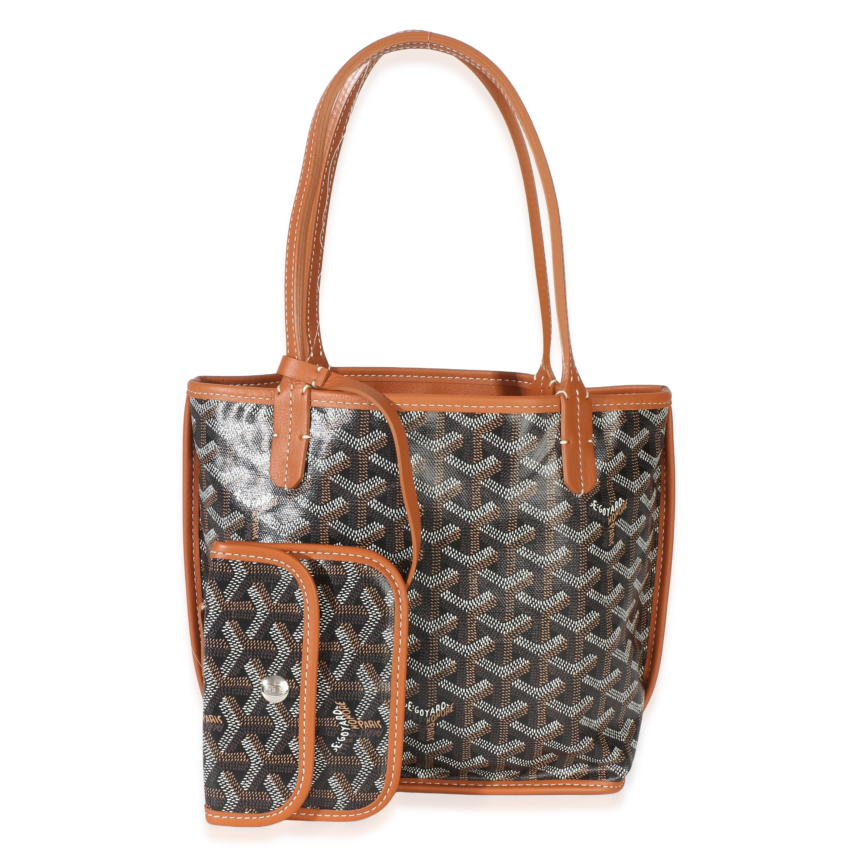 Black Gold Goyardine Canvas Mini Anjou