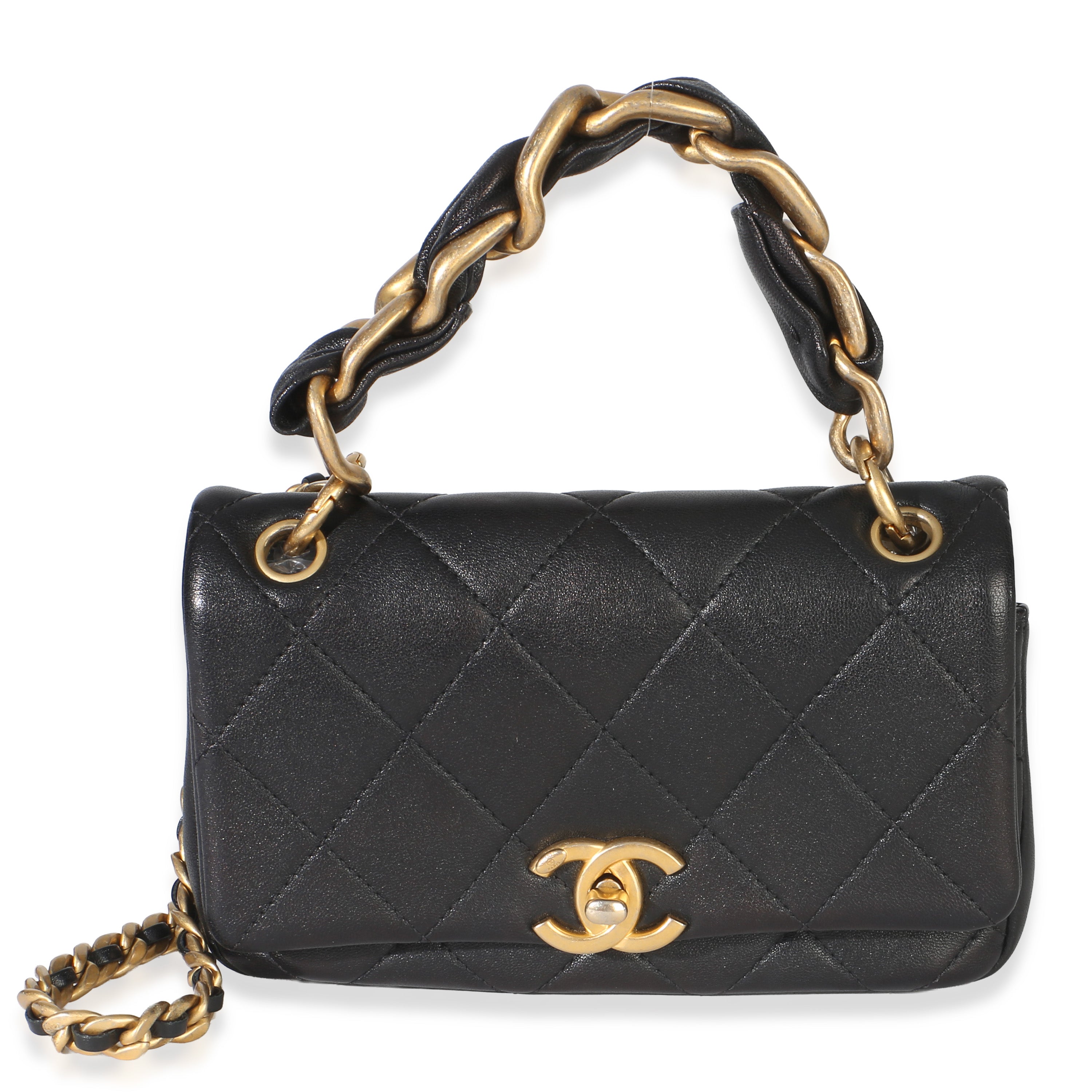 Black Quilted Lambkin Small Chain Is More Flap Bag