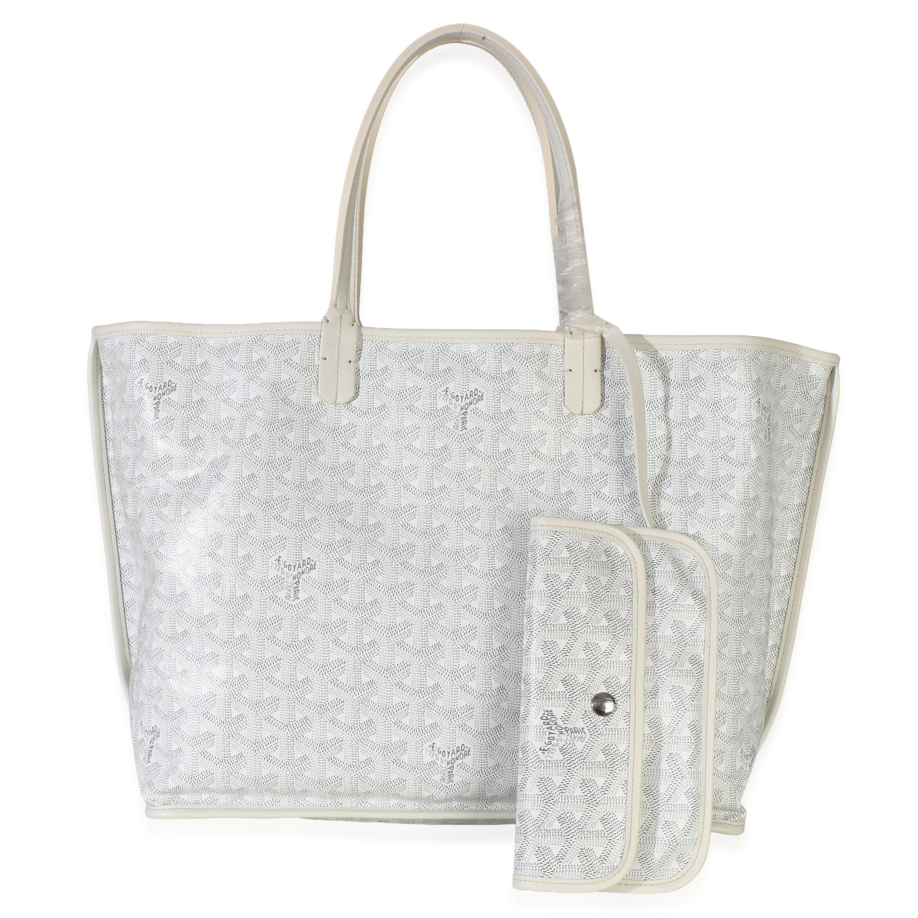 White Goyardine Canvas Anjou PM
