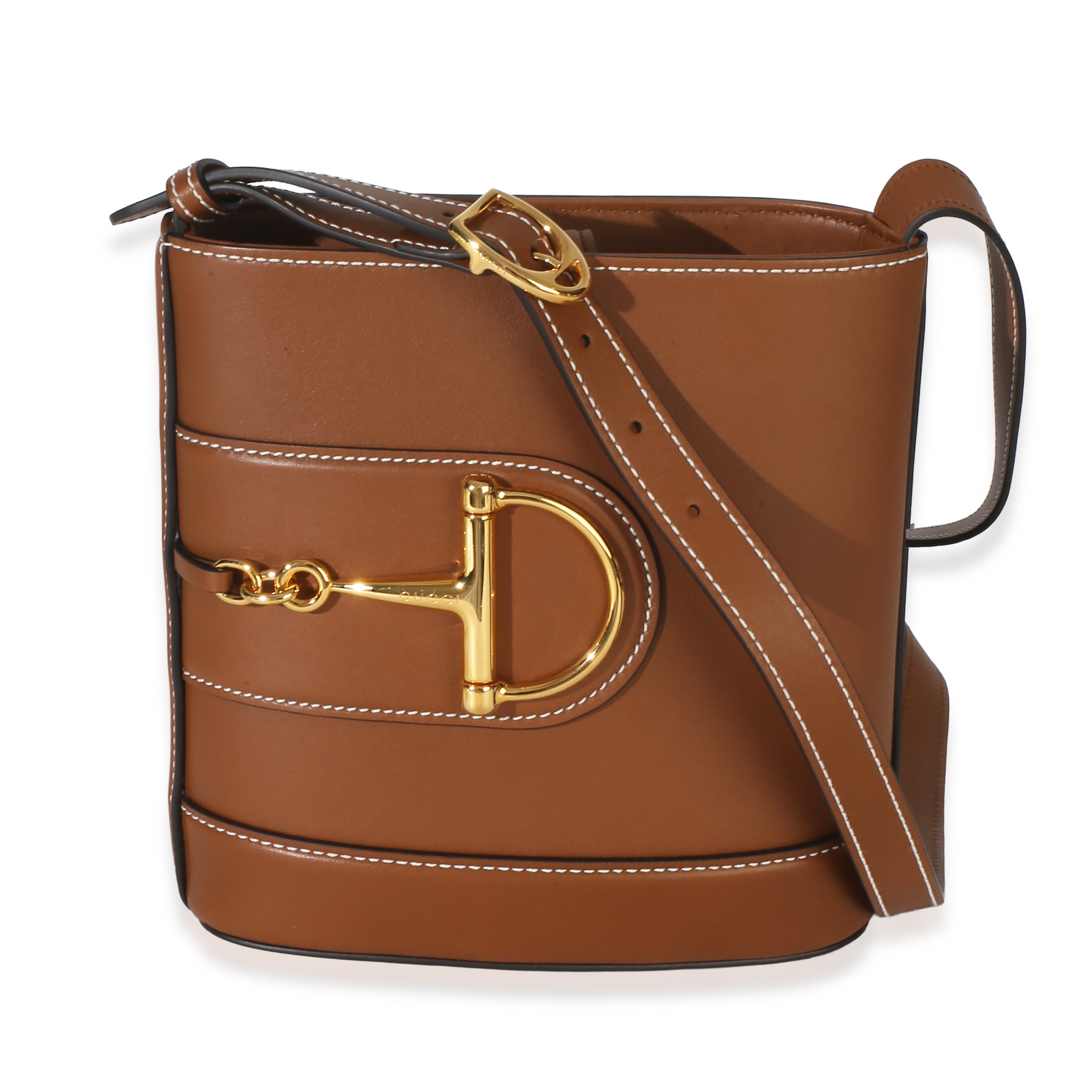 Brown Smooth Calfskin Hasler Horsebit 73 Small Bucket