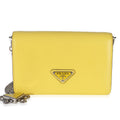 Yellow Spazzolato Triangle Chain Crossbody
