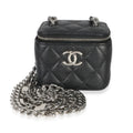 Black Quilted Caviar Coco Chain Mini Vanity Case
