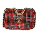 Red Black Multicolor Quilted Tweed Medium Chanel 19 Flap Bag