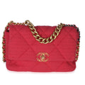 Pink Quilted Boucle Large Chanel 19 Flap Bag