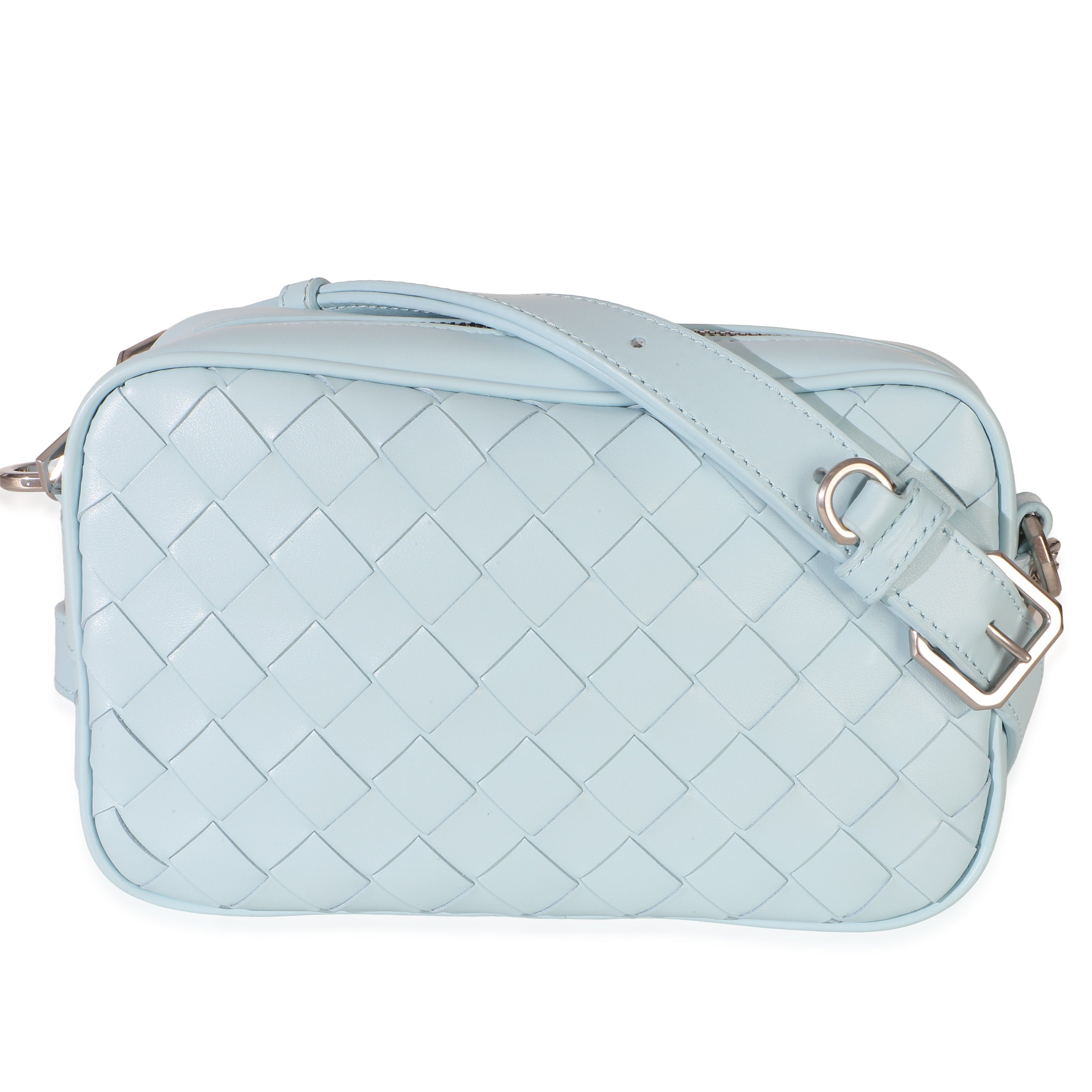 Light Blue Nappa Intrecciato Small Crossbody