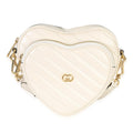 Mystic White Matelasse Calfskin Diagonal Mini Interlocking G Heart