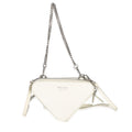White Saffiano Mini Triangle Crossbody Pouch