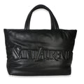 Black Puffy Nappa Logo Tote