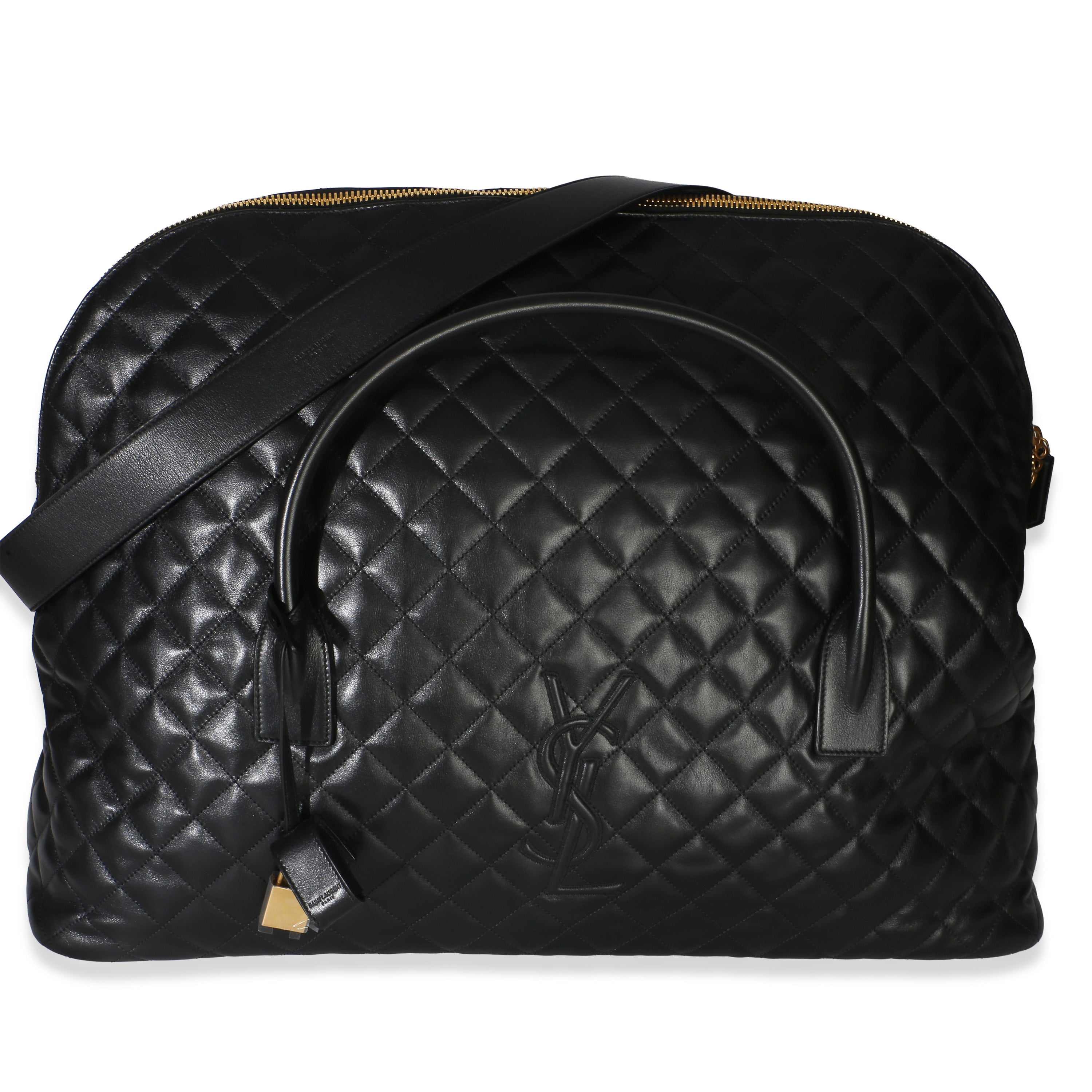 Black Quilted Calfskin ES Giant Travel Bag