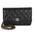 Black Quilted Caviar CC Wallet On Chain