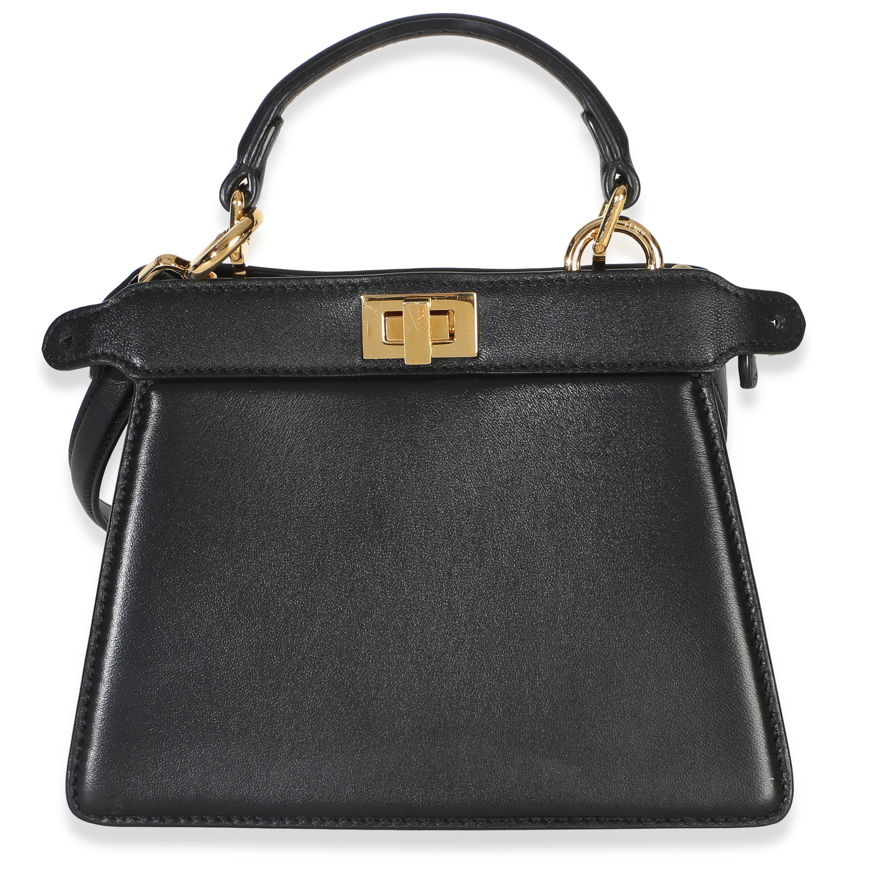Black Shiny Nappa Petite Peekaboo I SEE U Satchel