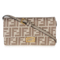 Beige Taupe FF Jacquard Wallet On Chain Baguette