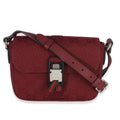 Burgundy GG Monogram Canvas Small Buckle Messenger Bag