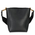 Black Soft Grained Calfskin Small Sangle Bucket Bag