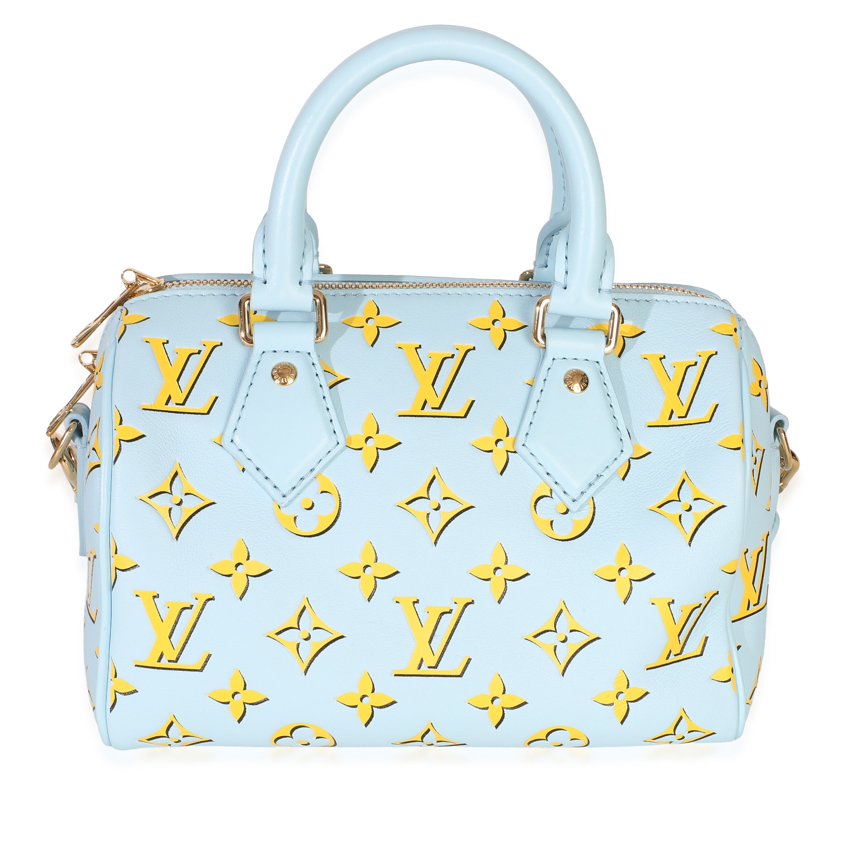 Blue Yellow Calfskin Empreinte Monogram Speedy Bandouliere 20