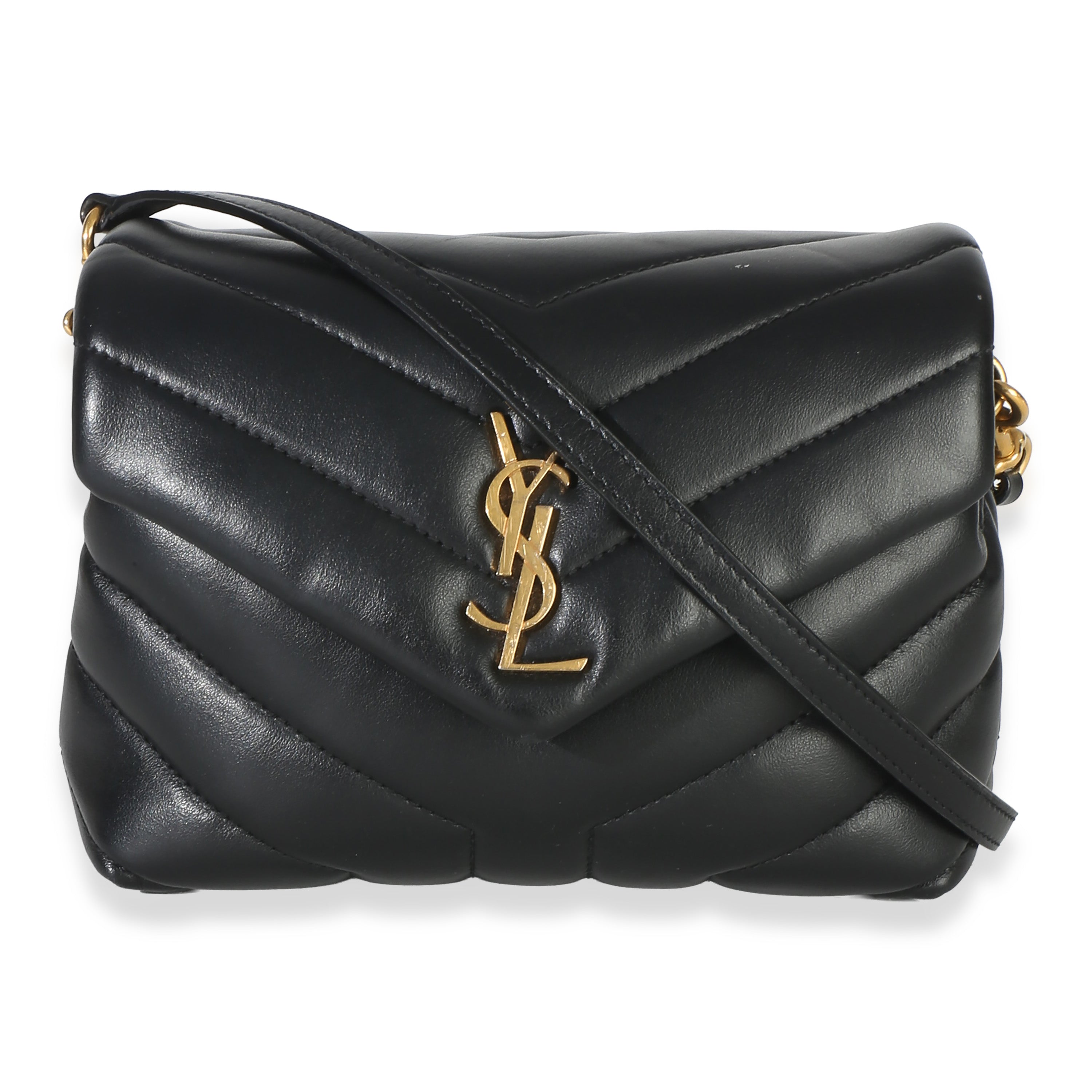Black Y Quilted Calfskin Monogram Toy Loulou Crossbody