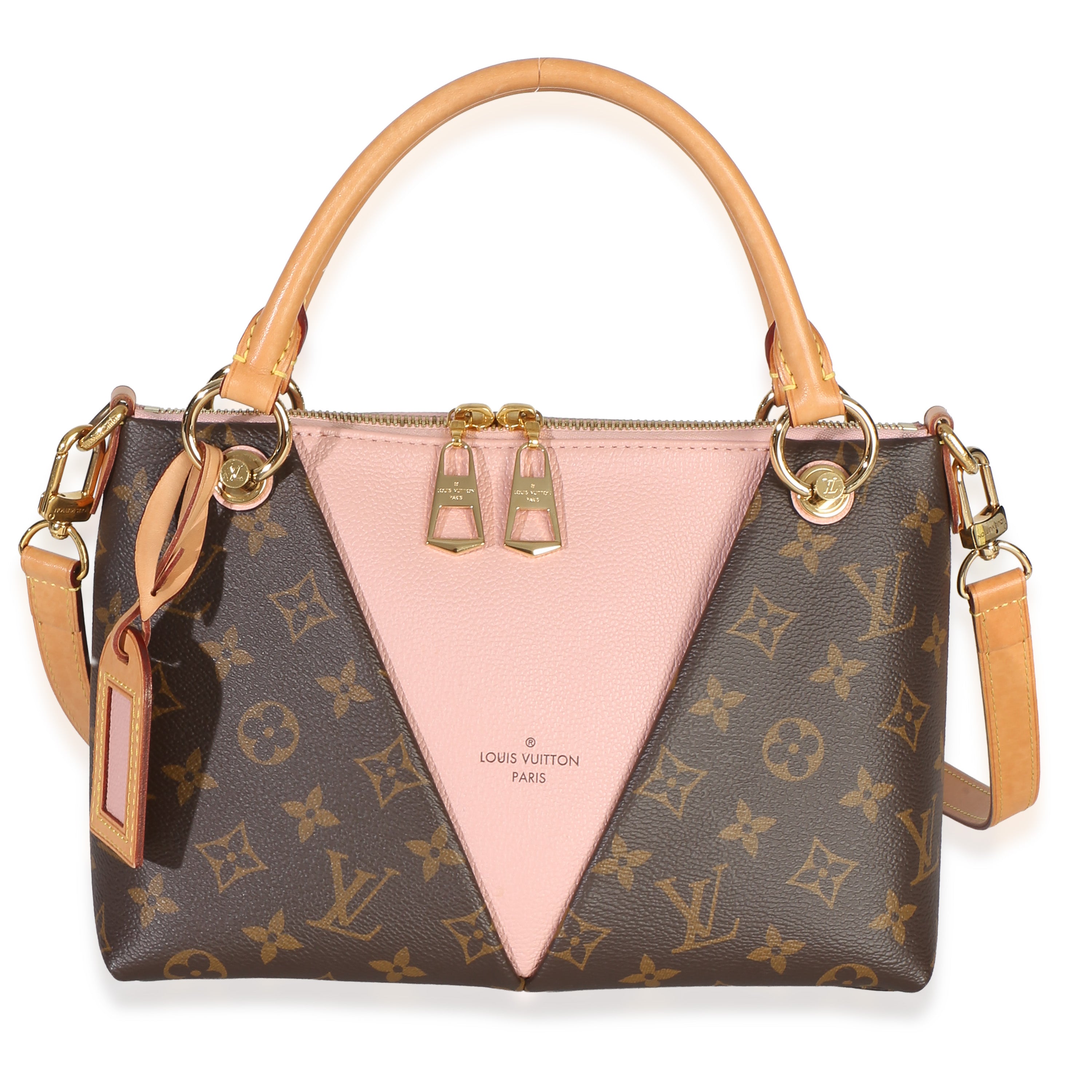 Pink Monogram Canvas V Tote BB