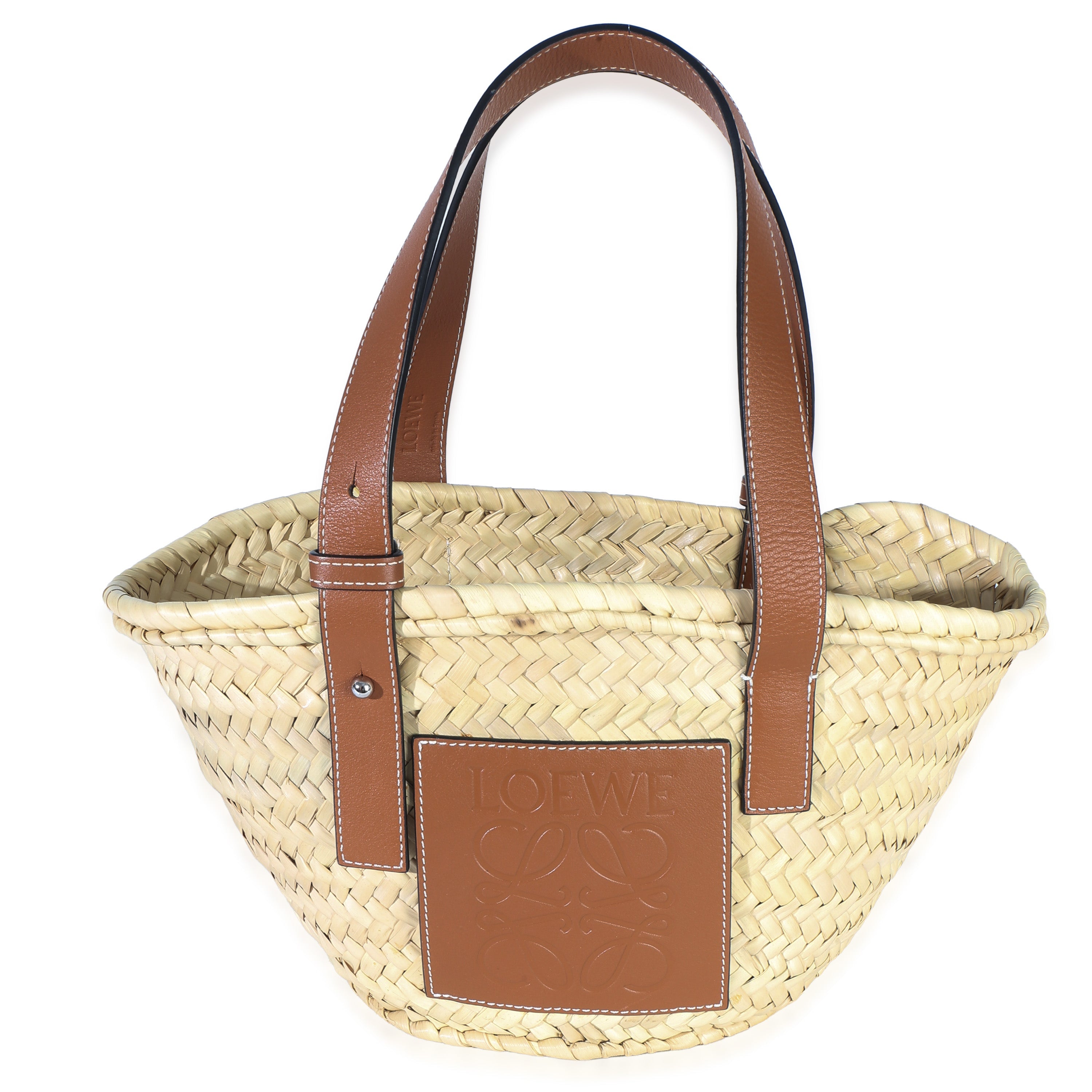 Natural Tan Raffia Small Basket Bag