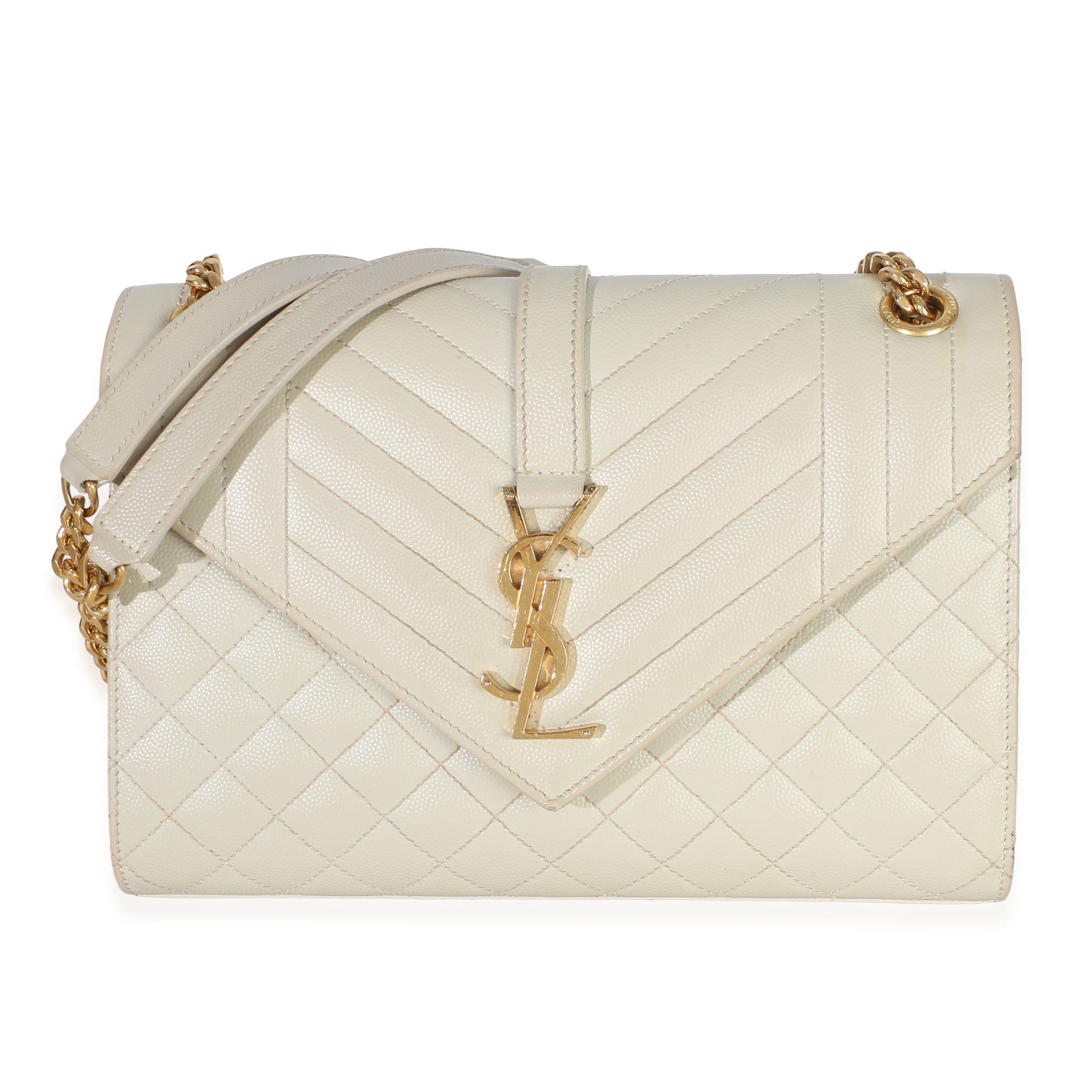 Beige Grain De Poudre Mixed Triquilt Small Monogram Satchel