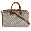 Brown GG Supreme Monogram Large Boston Bag