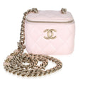 Pink Quilted Lambskin Coco Chain Mini Vanity Case