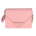 Pink Saffiano Card Holder With Strap