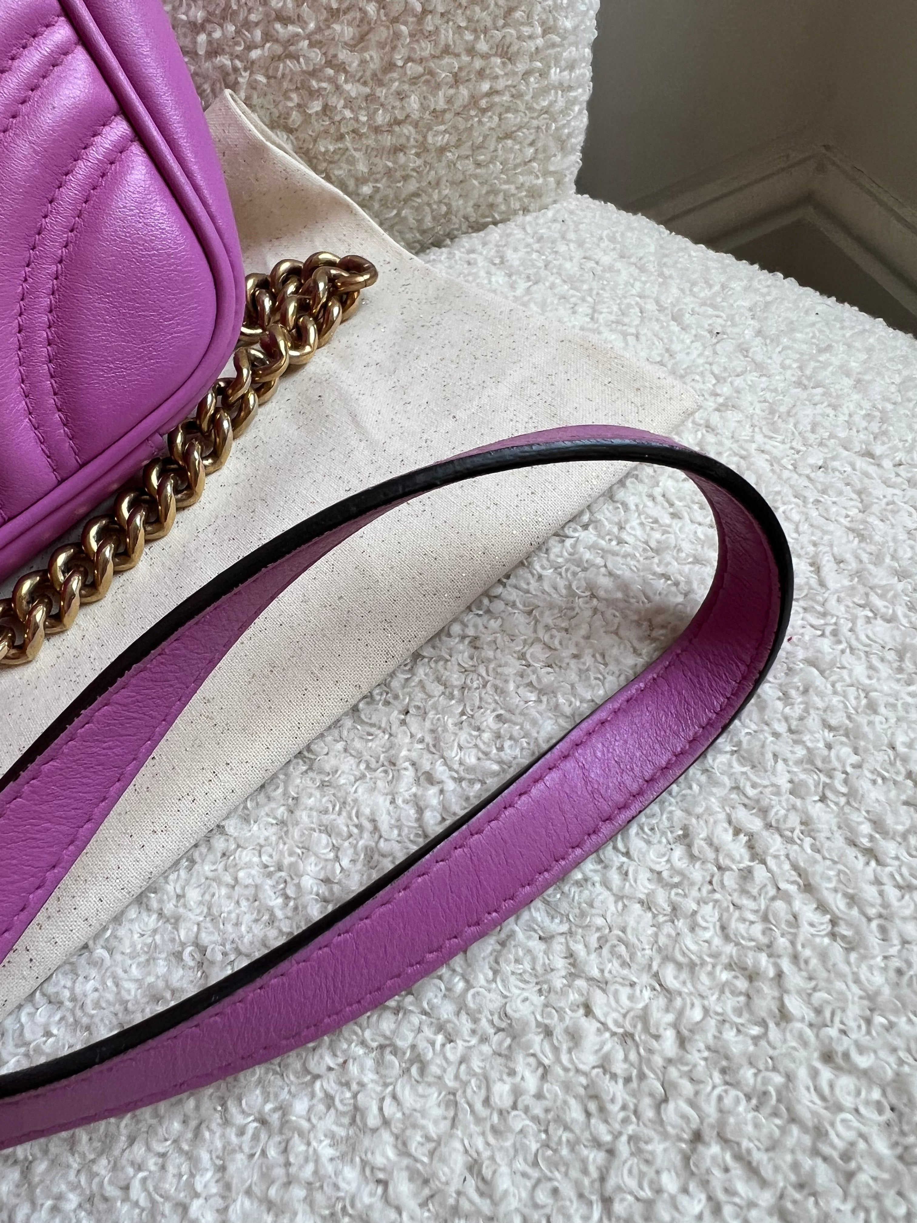 Gucci GG Hot Pink Marmont Small Shoulder Bag (RRP £2070)