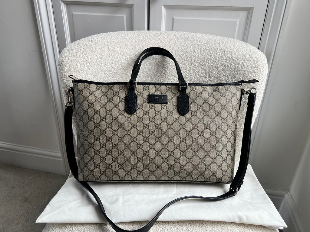 Gucci GG Supreme Coated Canvas Convertible Zip Tote