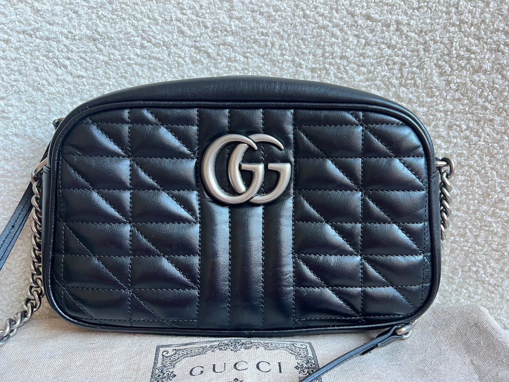 Gucci Aria GG Black Marmont Small Shoulder Bag (RRP £1440)