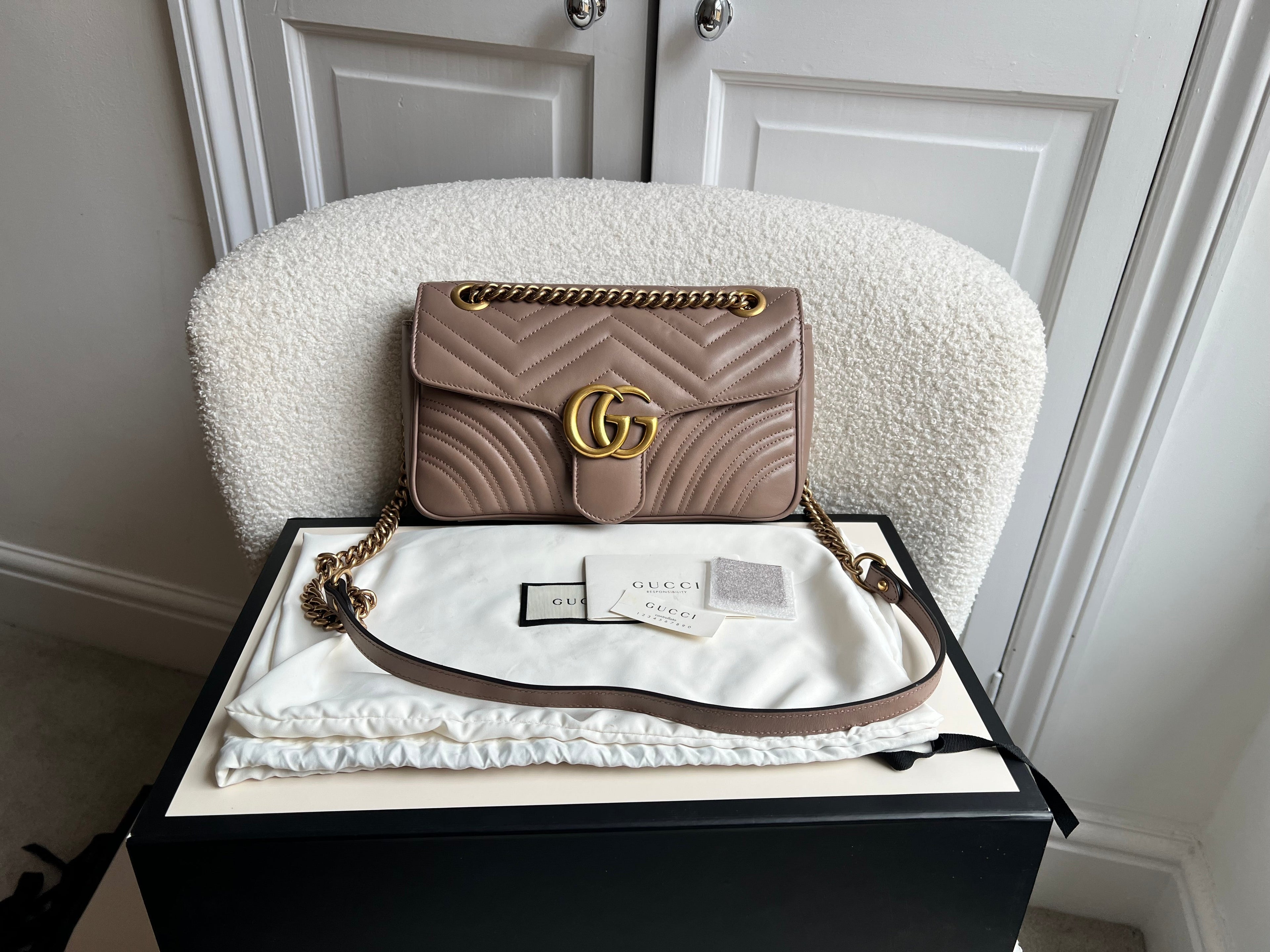 Gucci GG Dusty Pink Marmont Small Shoulder Bag (RRP £2070)