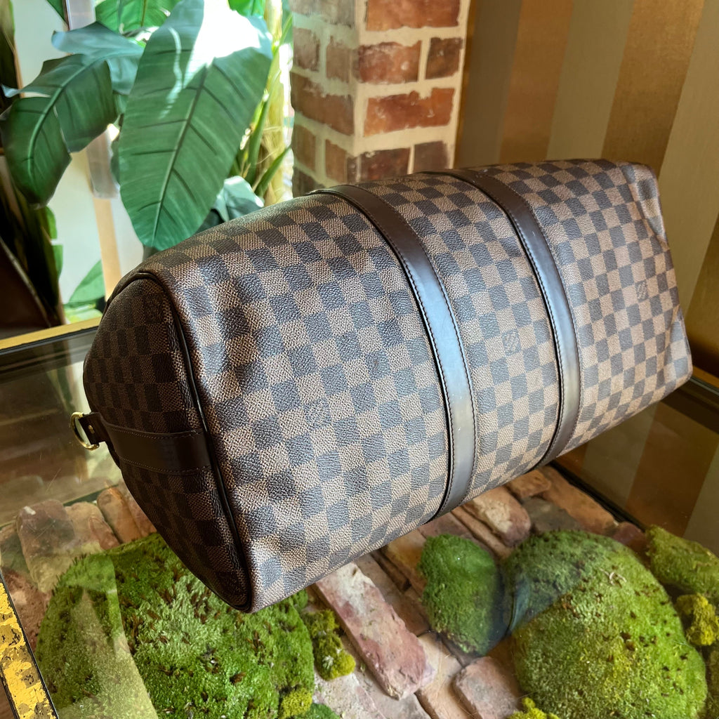 LOUIS VUITTON Keepall Bandoulière 45 Damier Ebene Canvas Weekend Bag