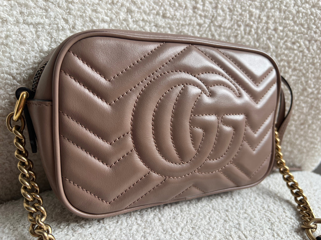Gucci GG Dusty Pink Marmont Mini Shoulder Bag (RRP £1,360)