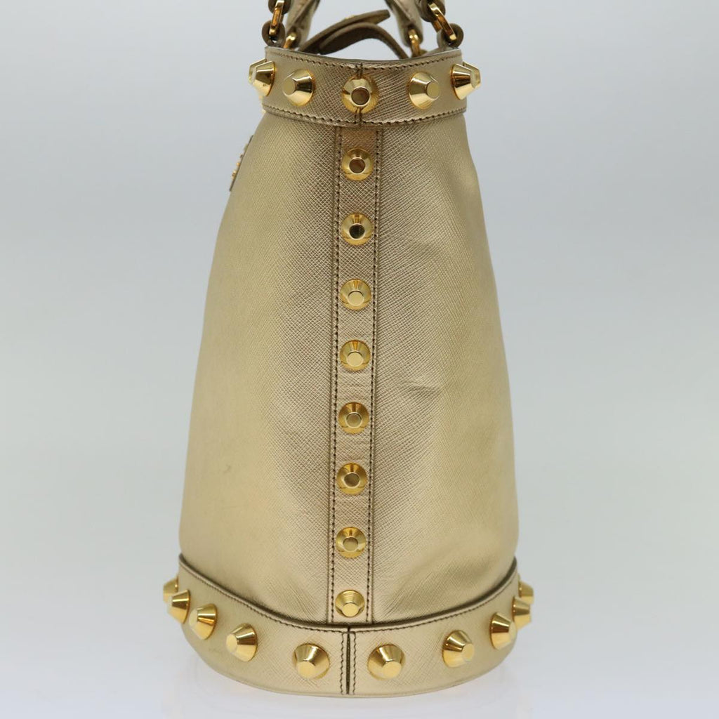 Prada Saffiano Gold Leather Handbag (Pre-Owned)