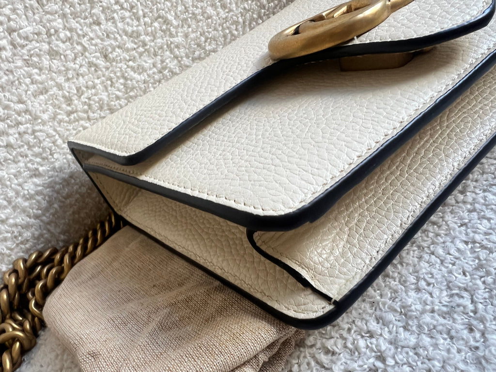 Gucci Cream GG Marmont Chain Mini Bag