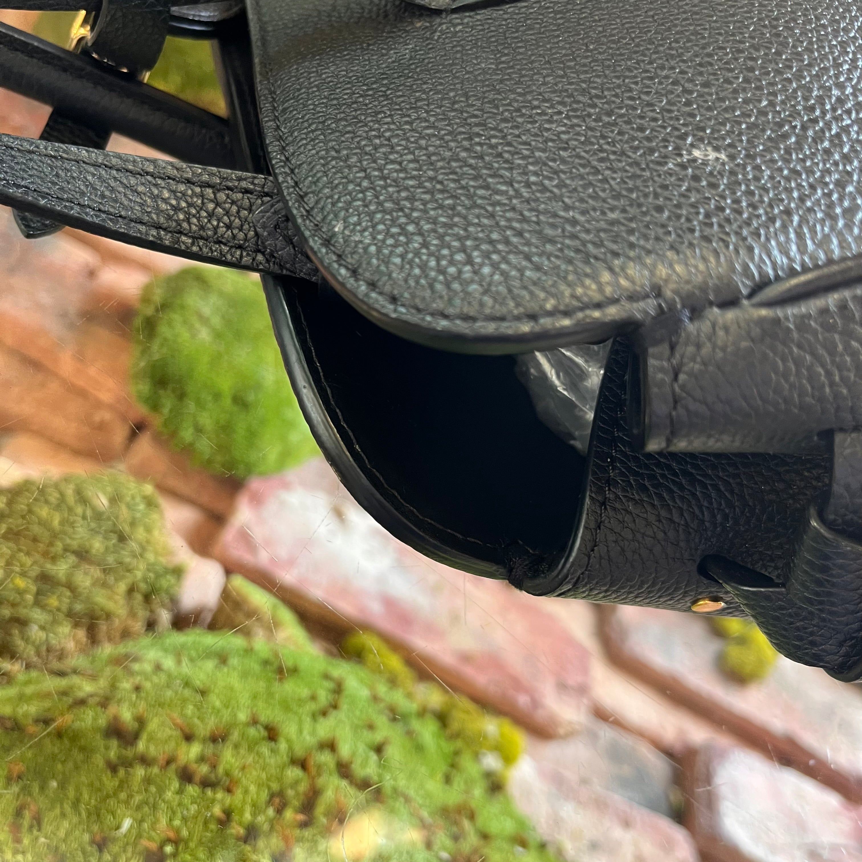 LOUIS VUITTON Milla MM Black Veau Nuage Leather Tote Bag
