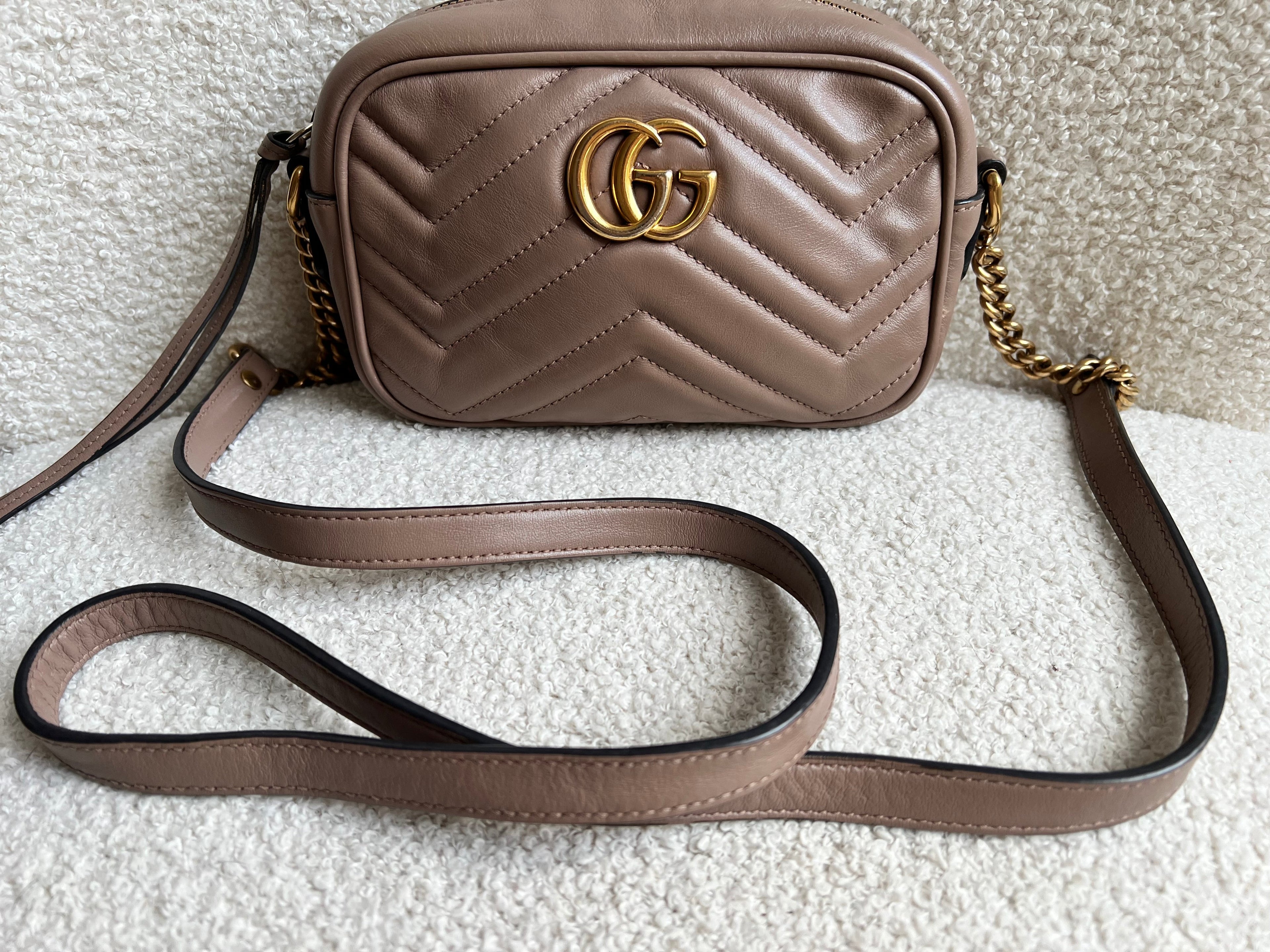Gucci GG Dusty Pink Marmont Mini Shoulder Bag (RRP £1,360)