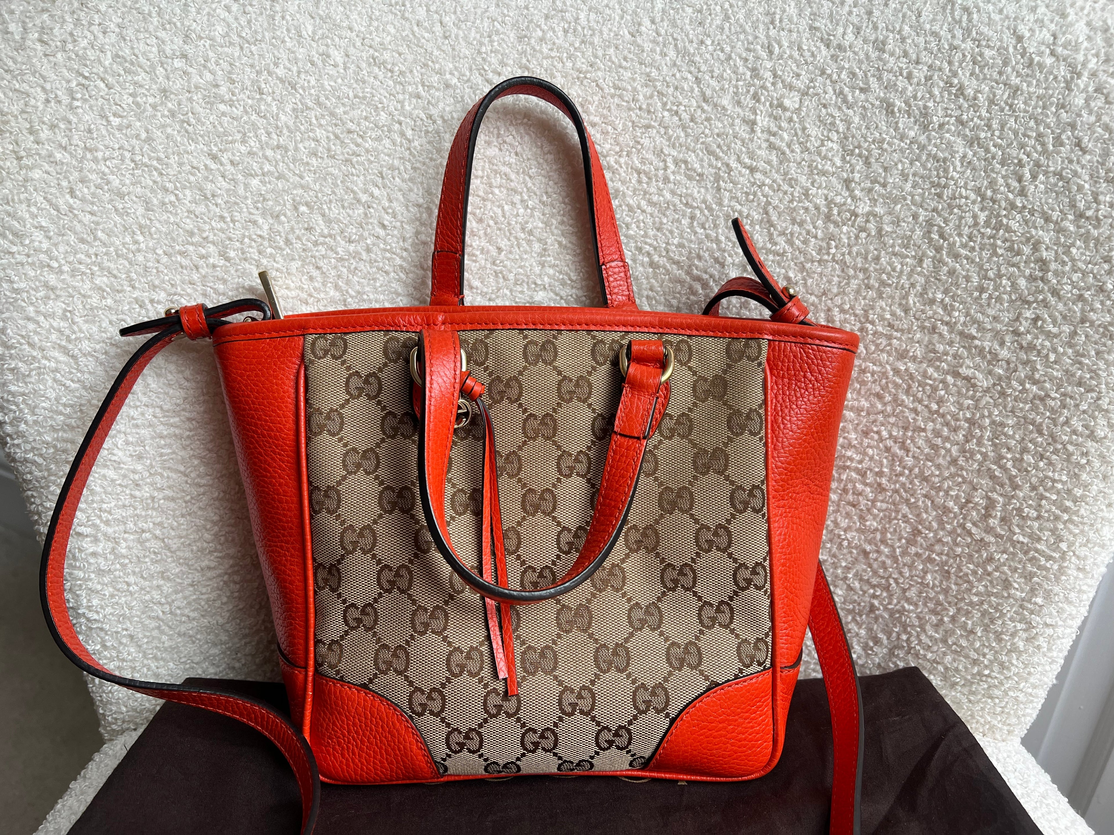 Gucci Bree GG canvas and orange Tote Bag