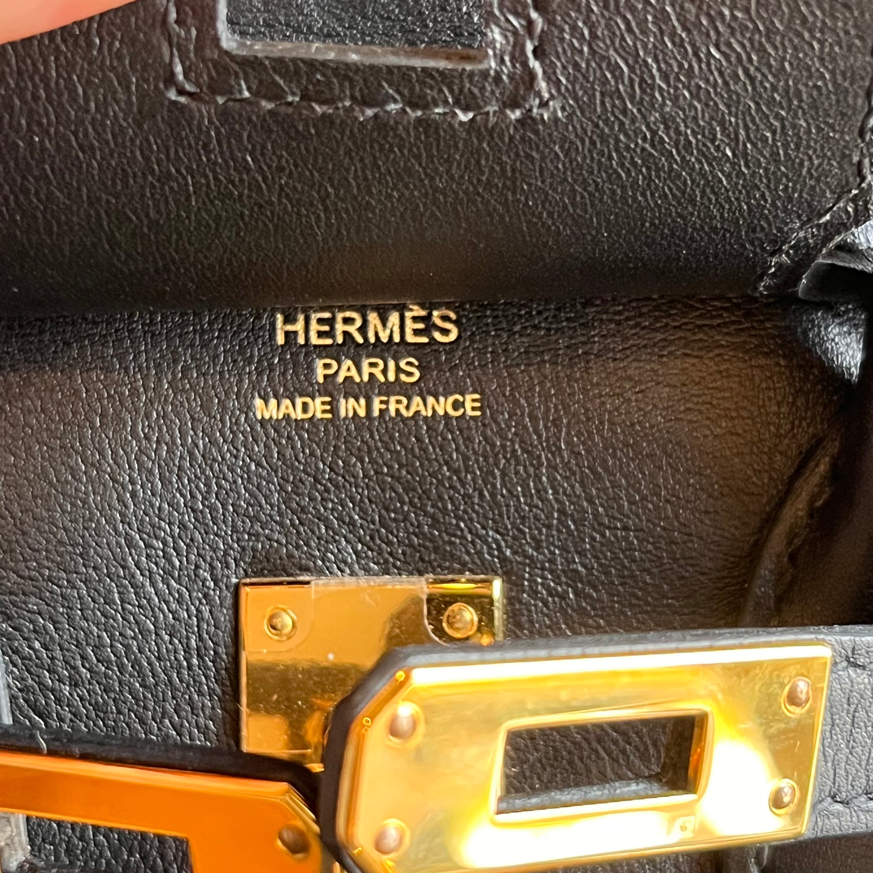 HERMES Birkin 25 Noir Swift Top Handle