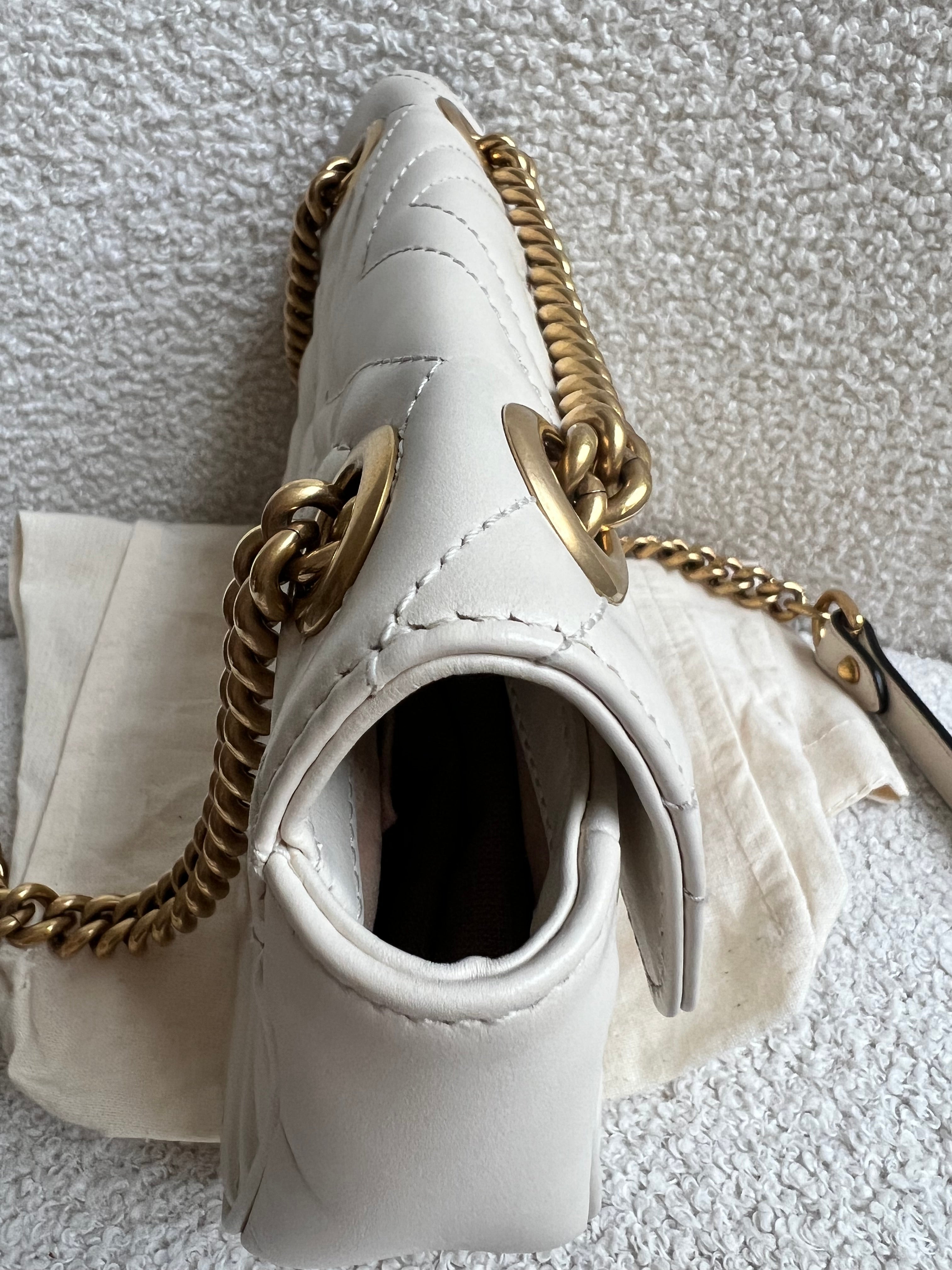 Gucci GG White Marmont Mini Shoulder Bag (RRP £1,890)