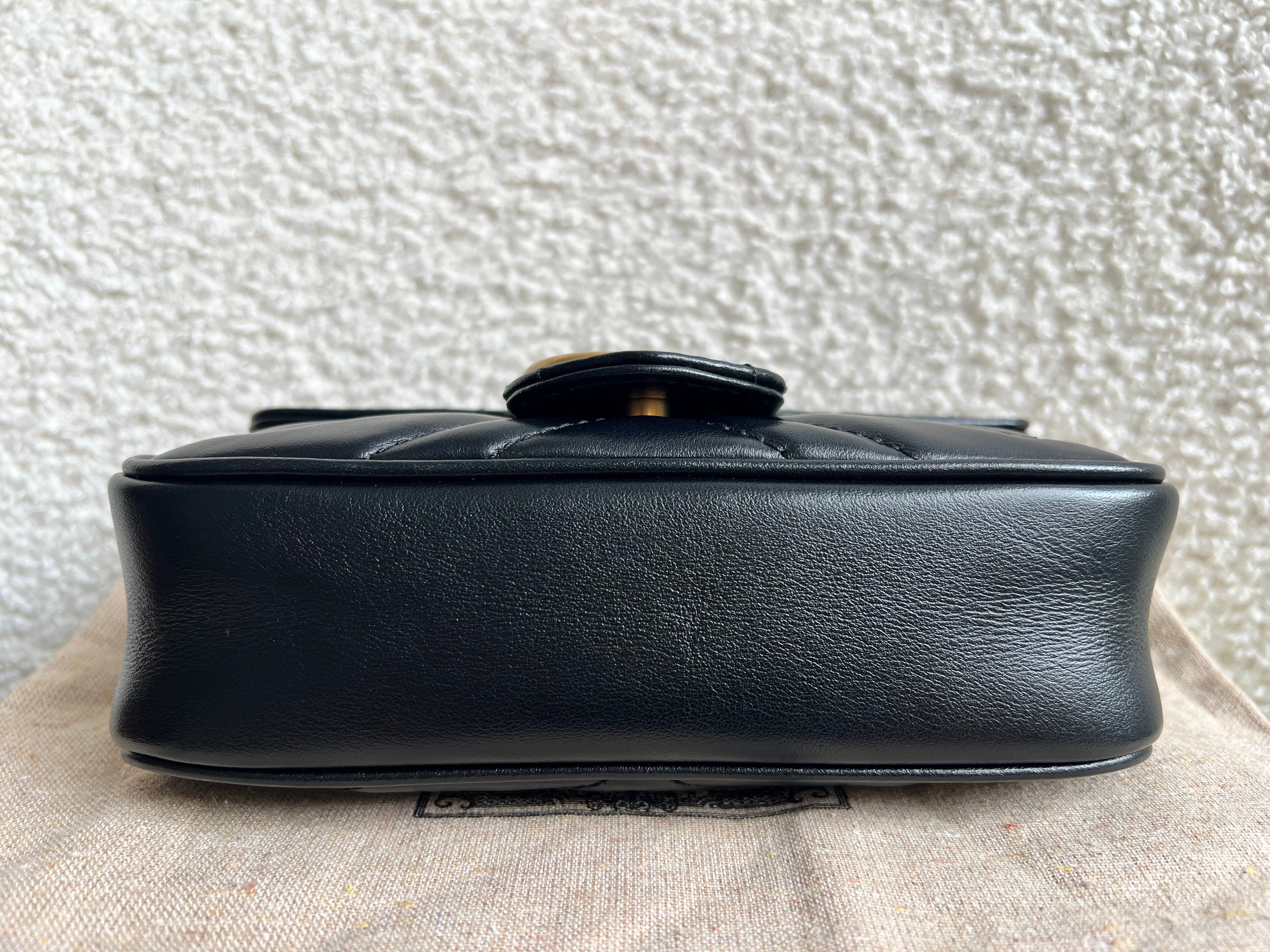 Gucci GG Black Marmont Super Mini Shoulder Bag (RRP £985)