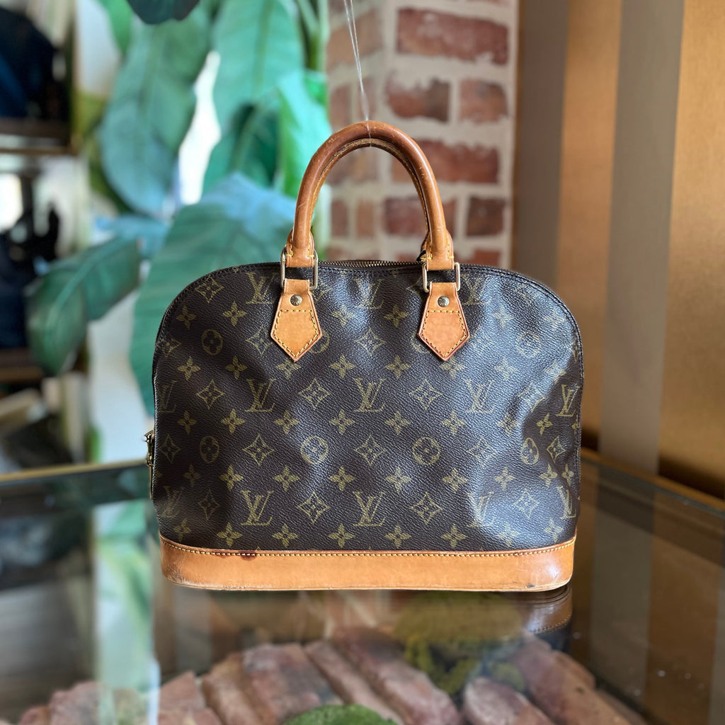 LOUIS VUITTON Vintage Alma PM Brown Monogram Canvas Top Handle