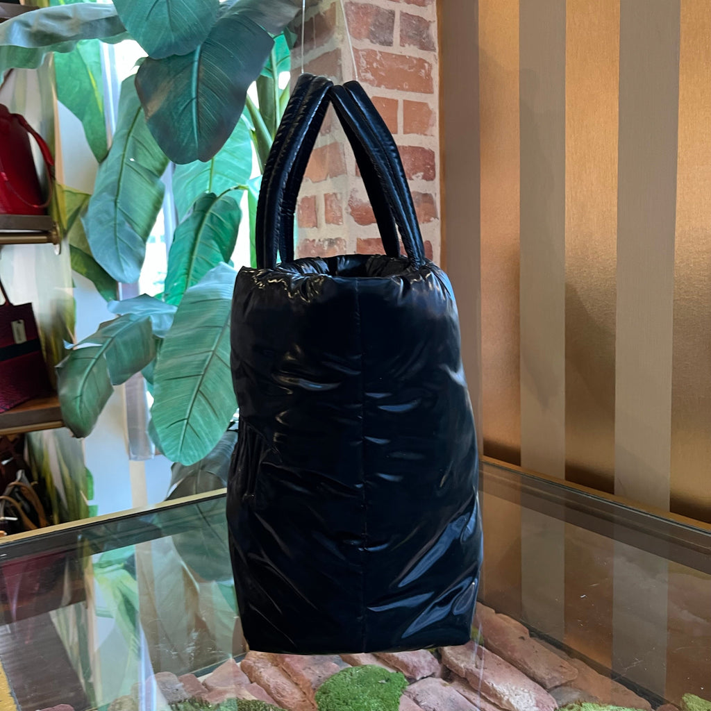 SAINT LAURENT Maxi Shopping Black Silktech Tote