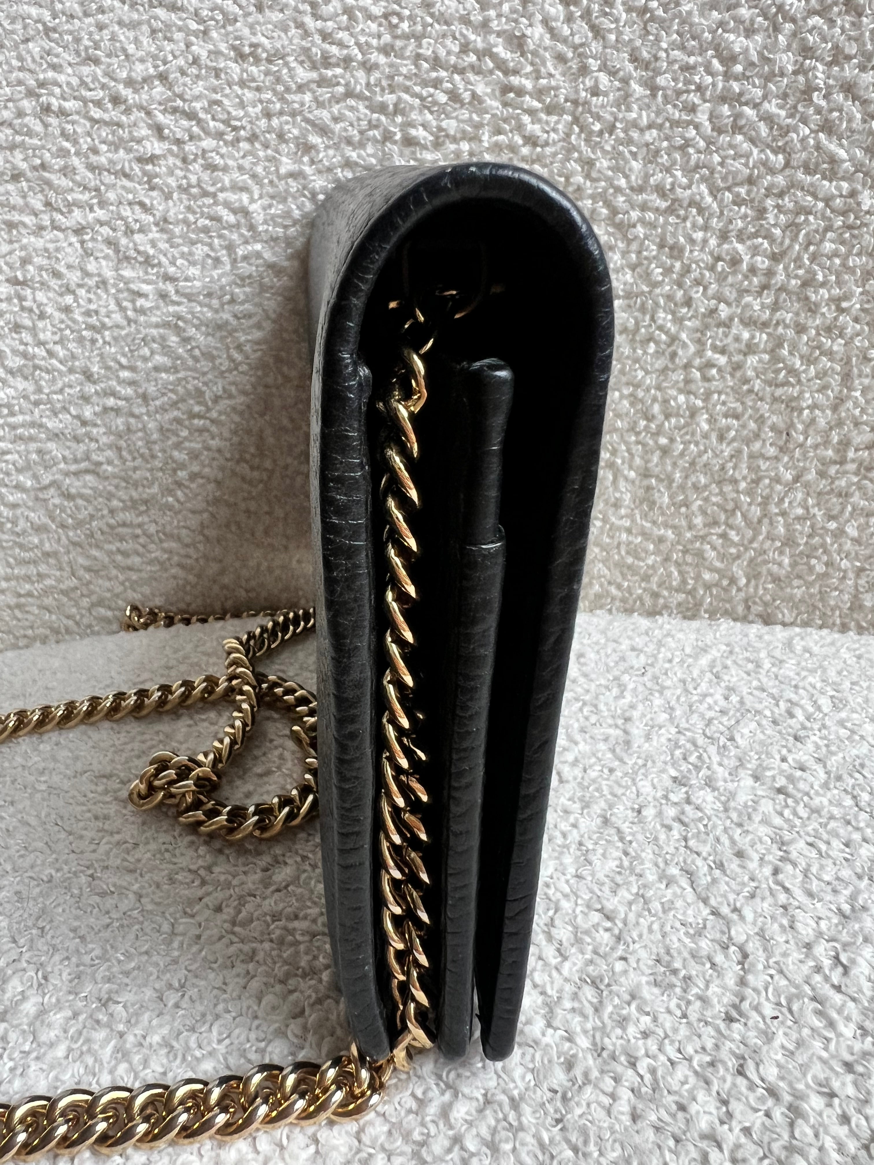 Gucci Black GG Marmont Chain Wallet (RRP £790)