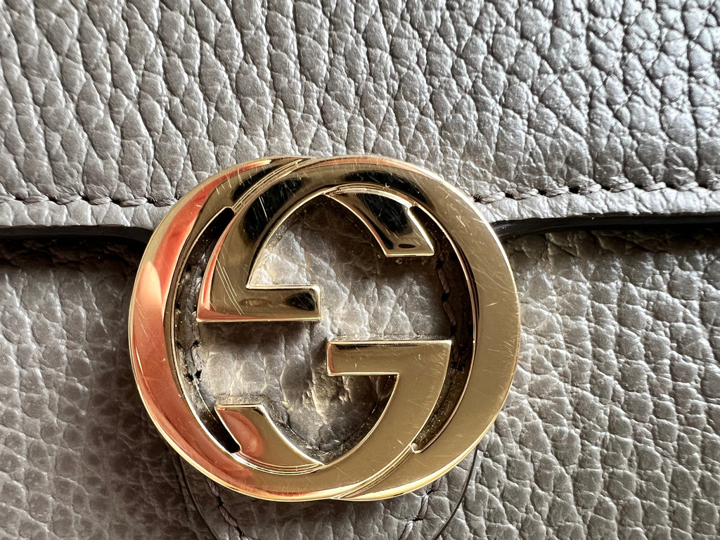 Gucci Dollar Grey Interlocking Chain Wallet